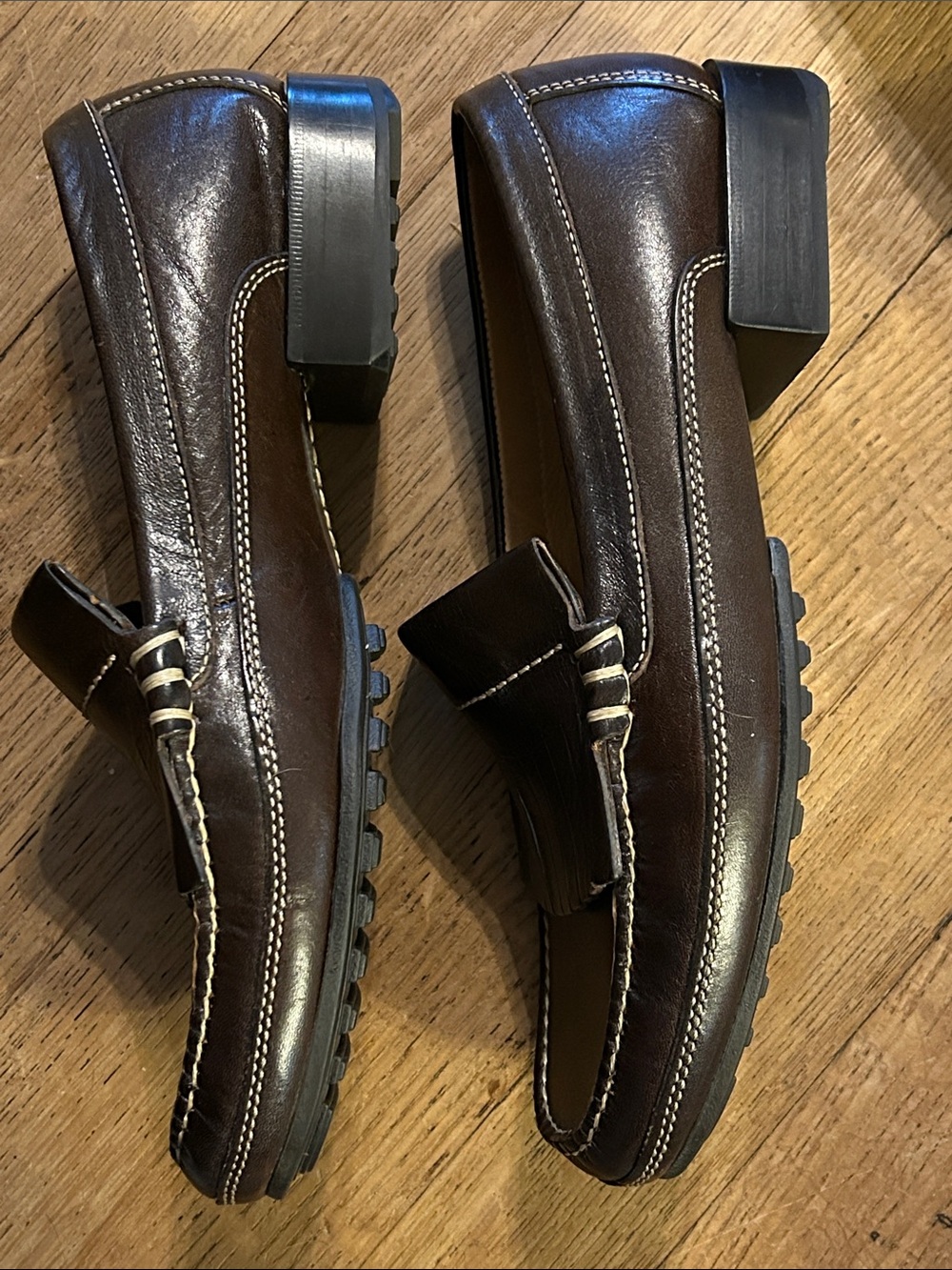 Cole Haan Dark Brown Leather Kiltie Loafers Soze 9B - Picture 4 of 7